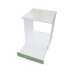 Corp pentru cuptor incorporabil cu sertar, Zebra, Alb/MDF Verde, cu blat travertin, 60 x 85 x 60 cm